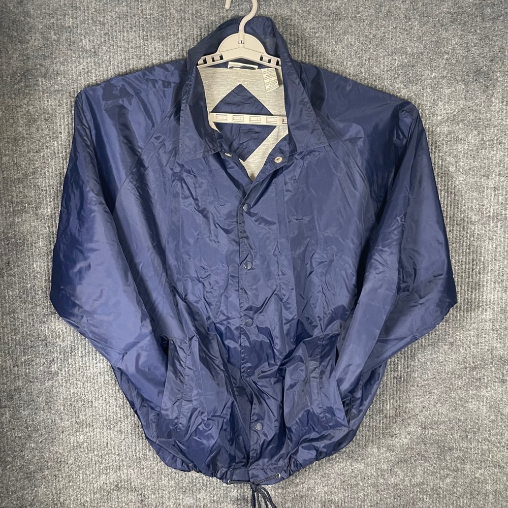 Athletech Coaches Jacket Mens XL Navy Blue Excellent Jersey Lined Windbreaker